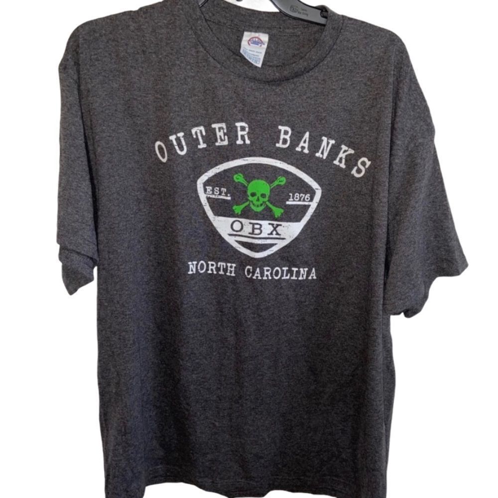Outer Banks graphic  T-shirt - gray short sleeve